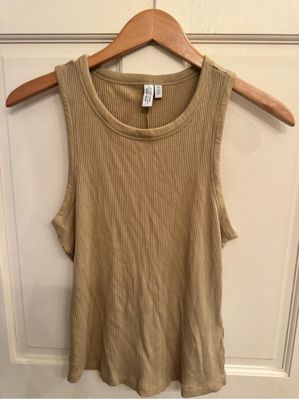 NWOT Los Angeles Apparel Ribbed Tank in Tan